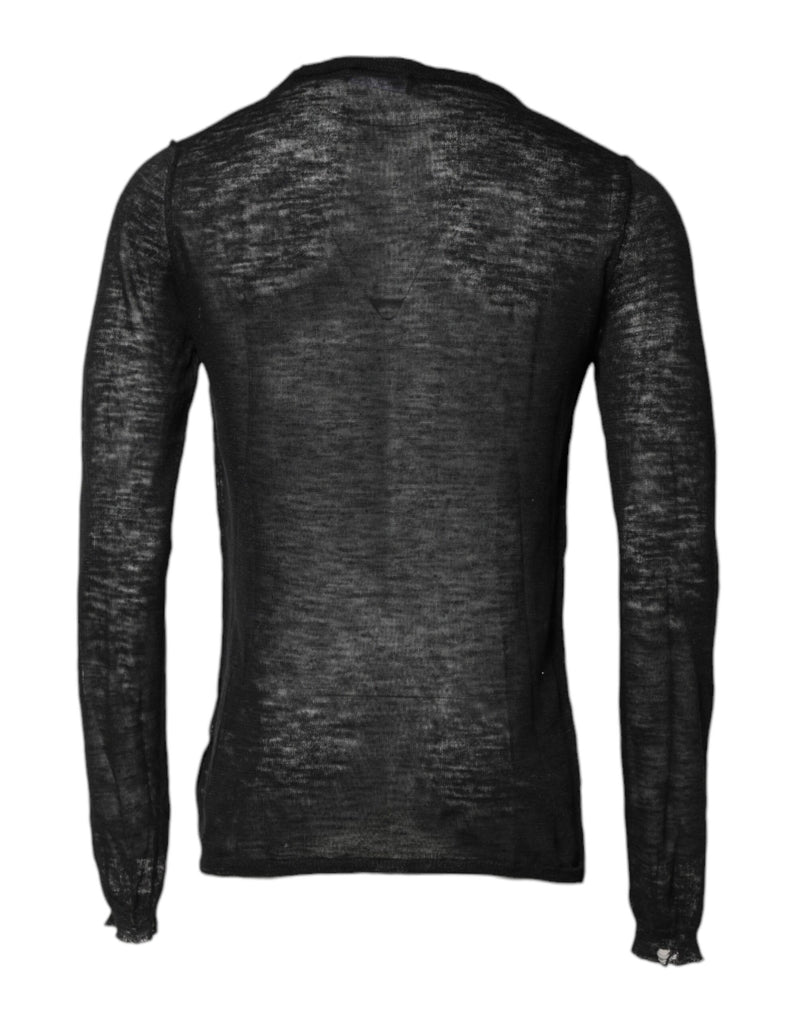 Dolce &amp; Gabbana Crew Neck Pullover Sweater van zwart polyester