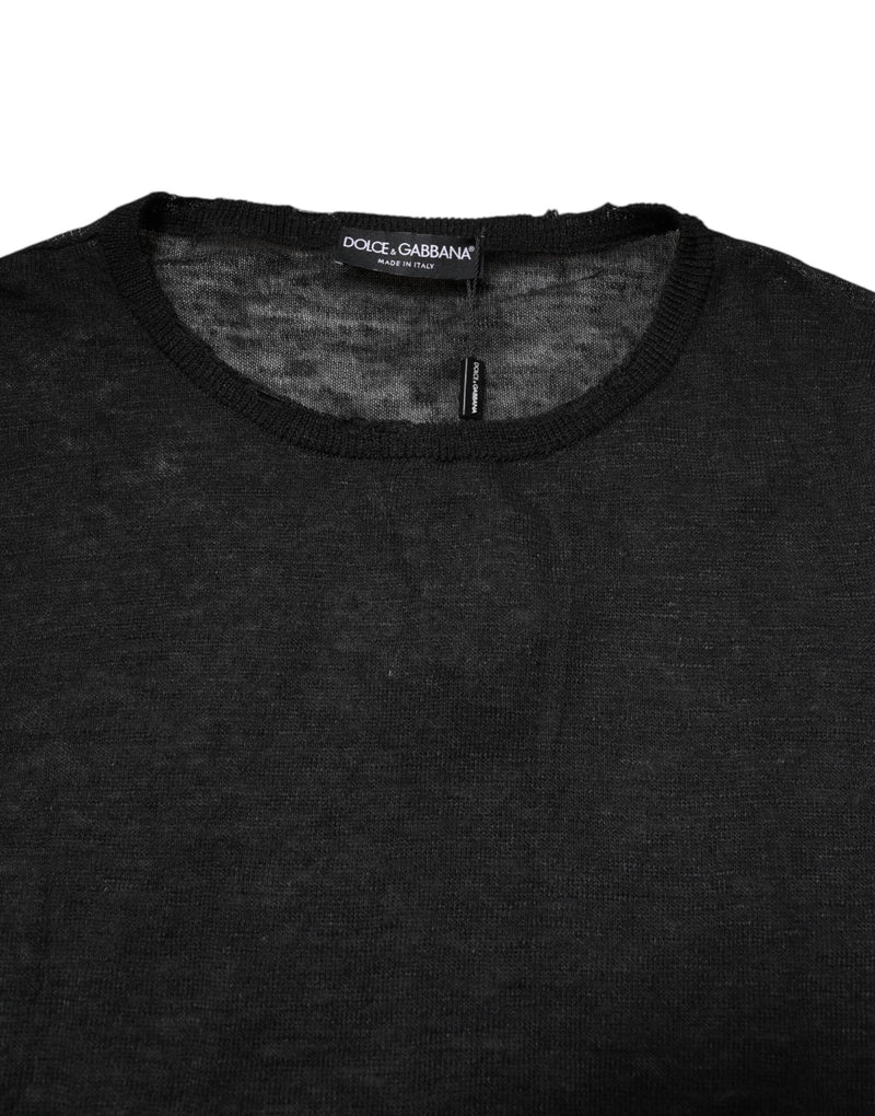 Dolce &amp; Gabbana Crew Neck Pullover Sweater van zwart polyester