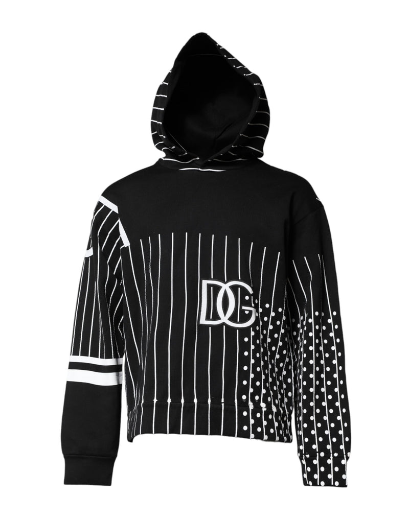 Sweat-shirt à capuche Dolce &amp; Gabbana à rayures noires et blanches