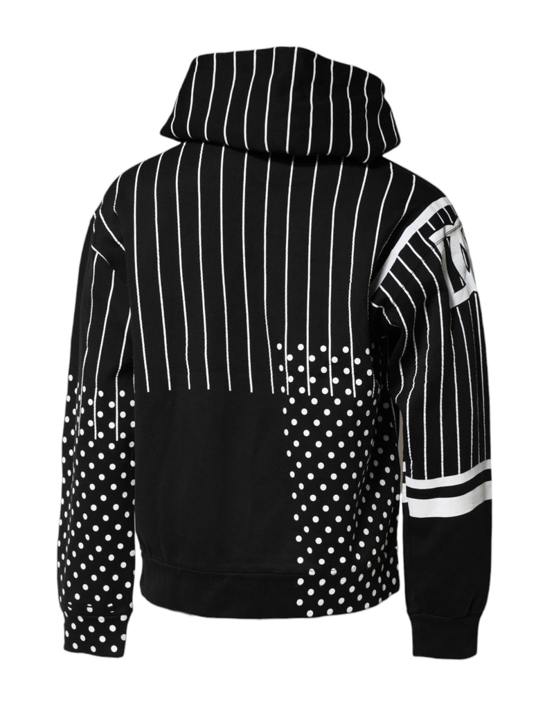 Sweat-shirt à capuche Dolce &amp; Gabbana à rayures noires et blanches