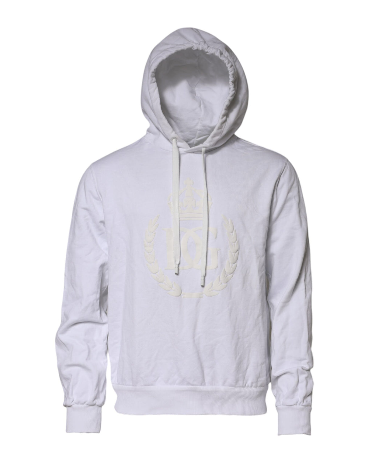 Sweat à capuche en coton blanc avec logo embossé de Dolce &amp; Gabbana