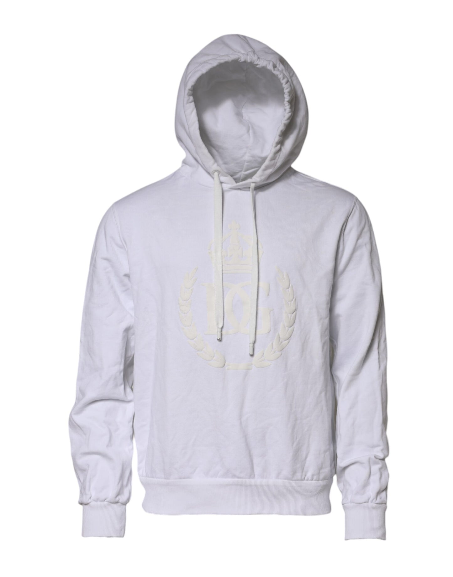Dolce &amp; Gabbana wit geborduurd logo sweatshirt met capuchon