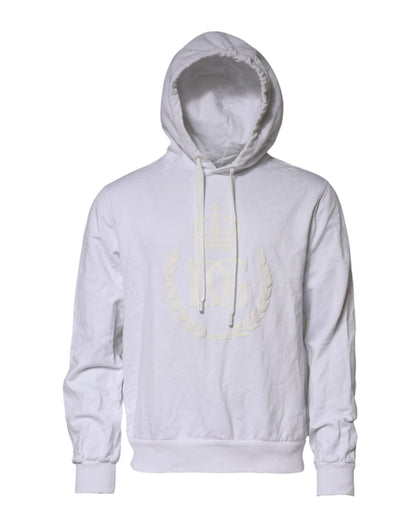 Dolce &amp; Gabbana wit geborduurd logo sweatshirt met capuchon