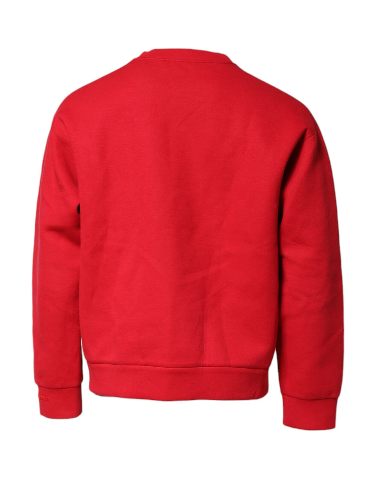 Pull en coton à col rond avec logo rouge en relief de Dolce &amp; Gabbana