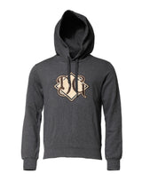Sweat à capuche en gris avec patch logo Dolce &amp; Gabbana