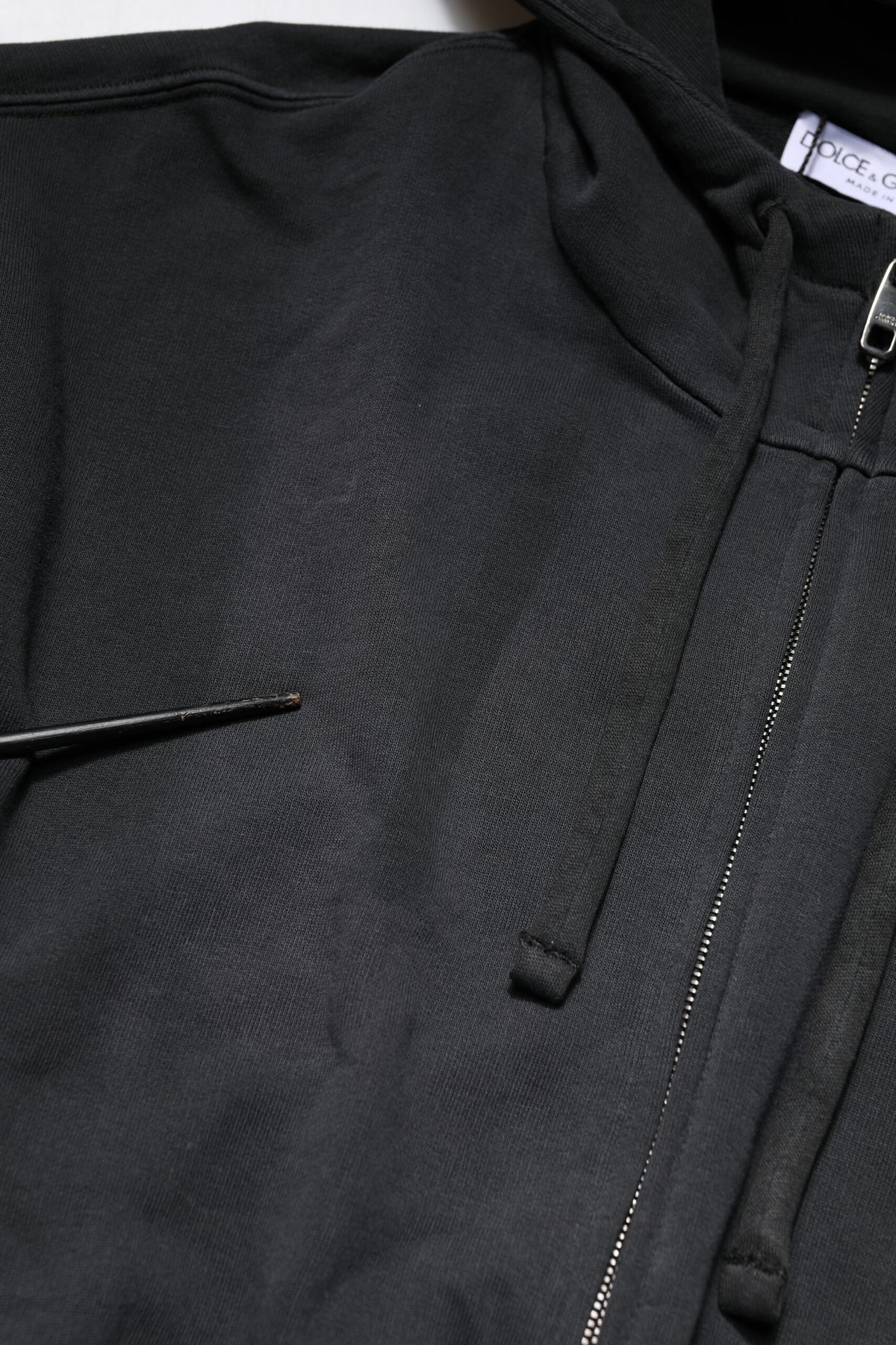 Sweat à capuche homme Dolce &amp; Gabbana noir avec logo et fermeture éclair intégrale