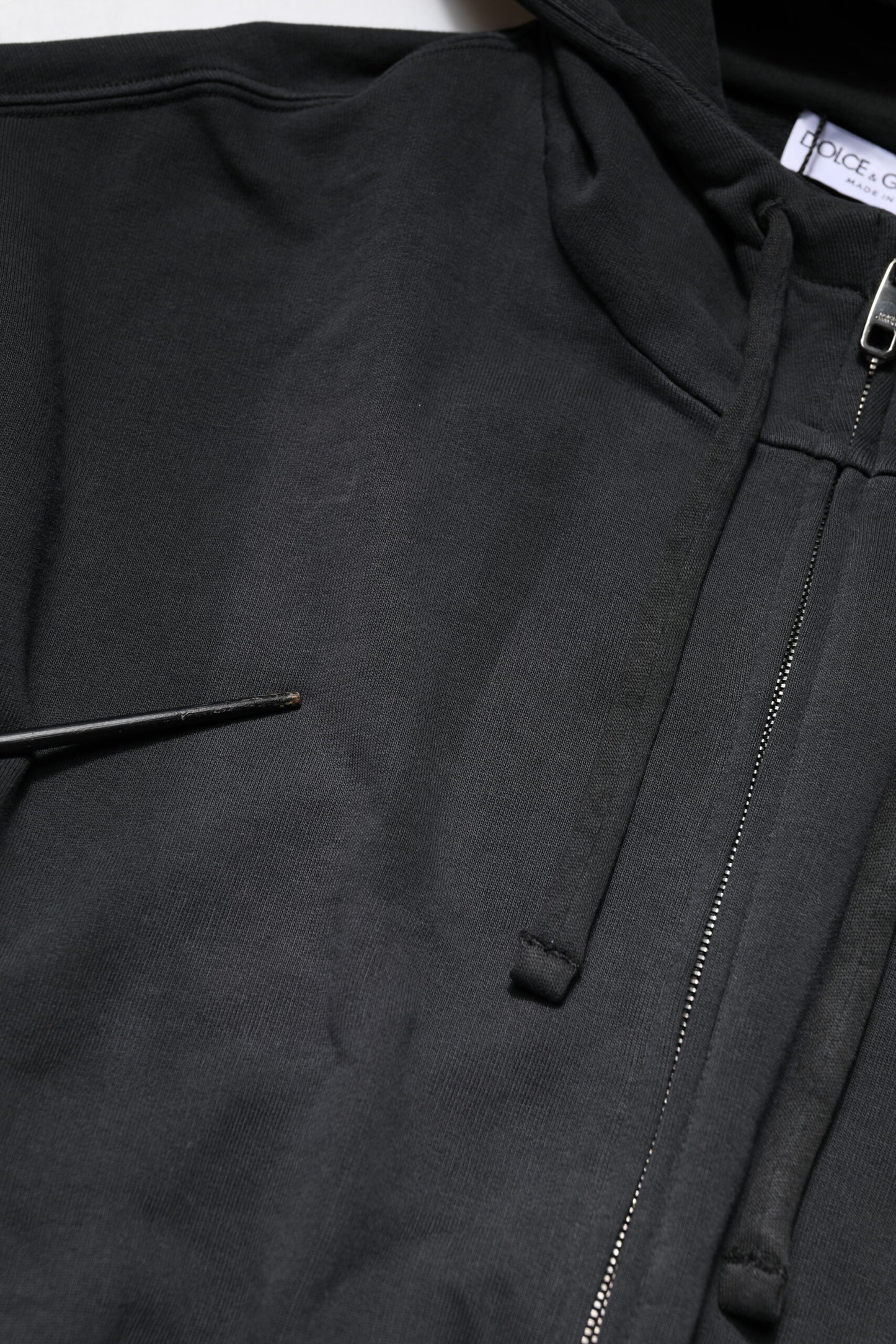 Dolce & Gabbana Black Logo Full Zip Hooded Men Sweatshirt Sweater