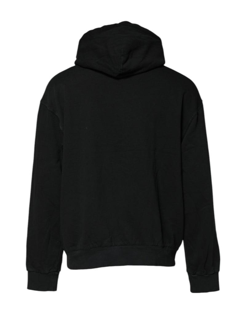 Sweat à capuche homme Dolce &amp; Gabbana noir avec logo et fermeture éclair intégrale