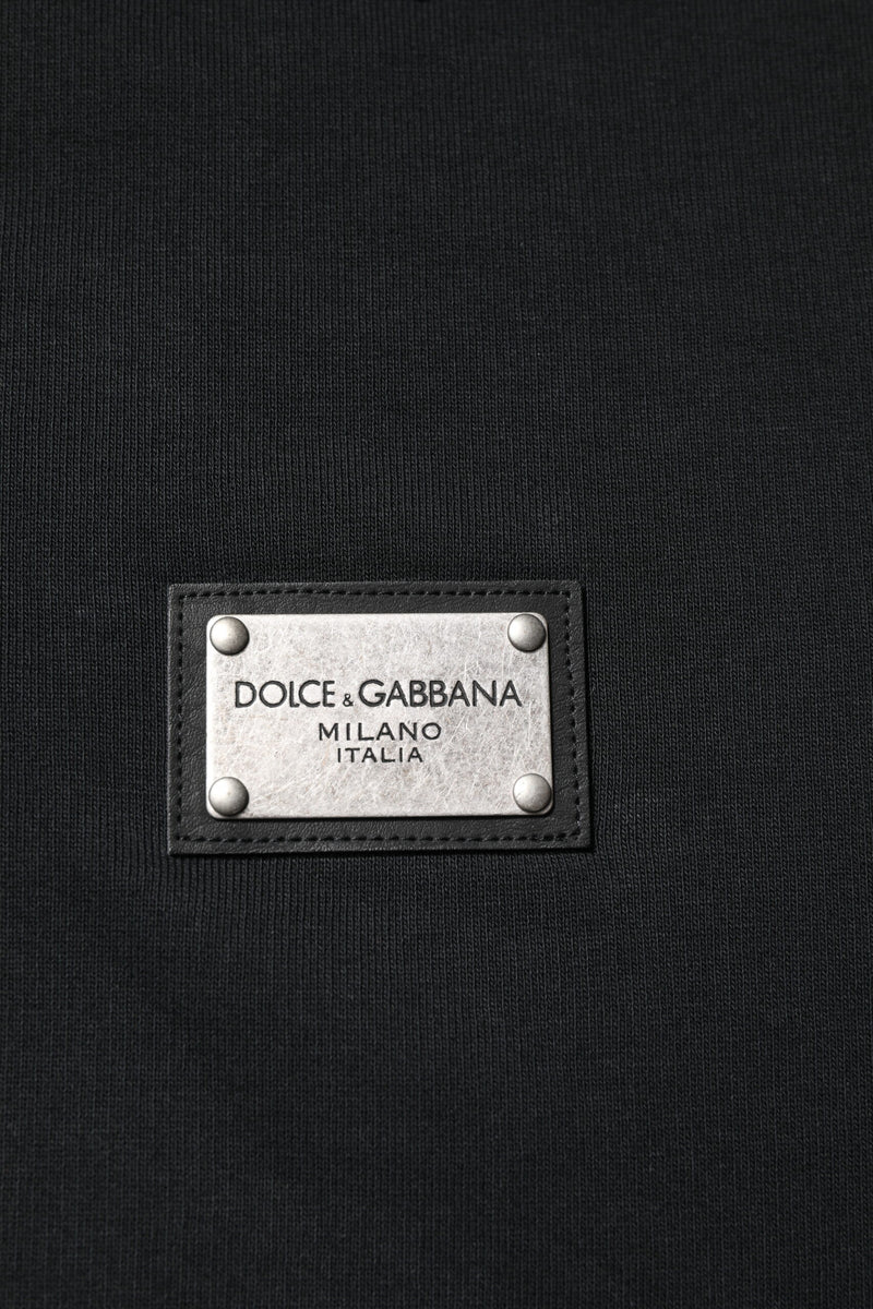 Sweat à capuche homme Dolce &amp; Gabbana noir avec logo et fermeture éclair intégrale