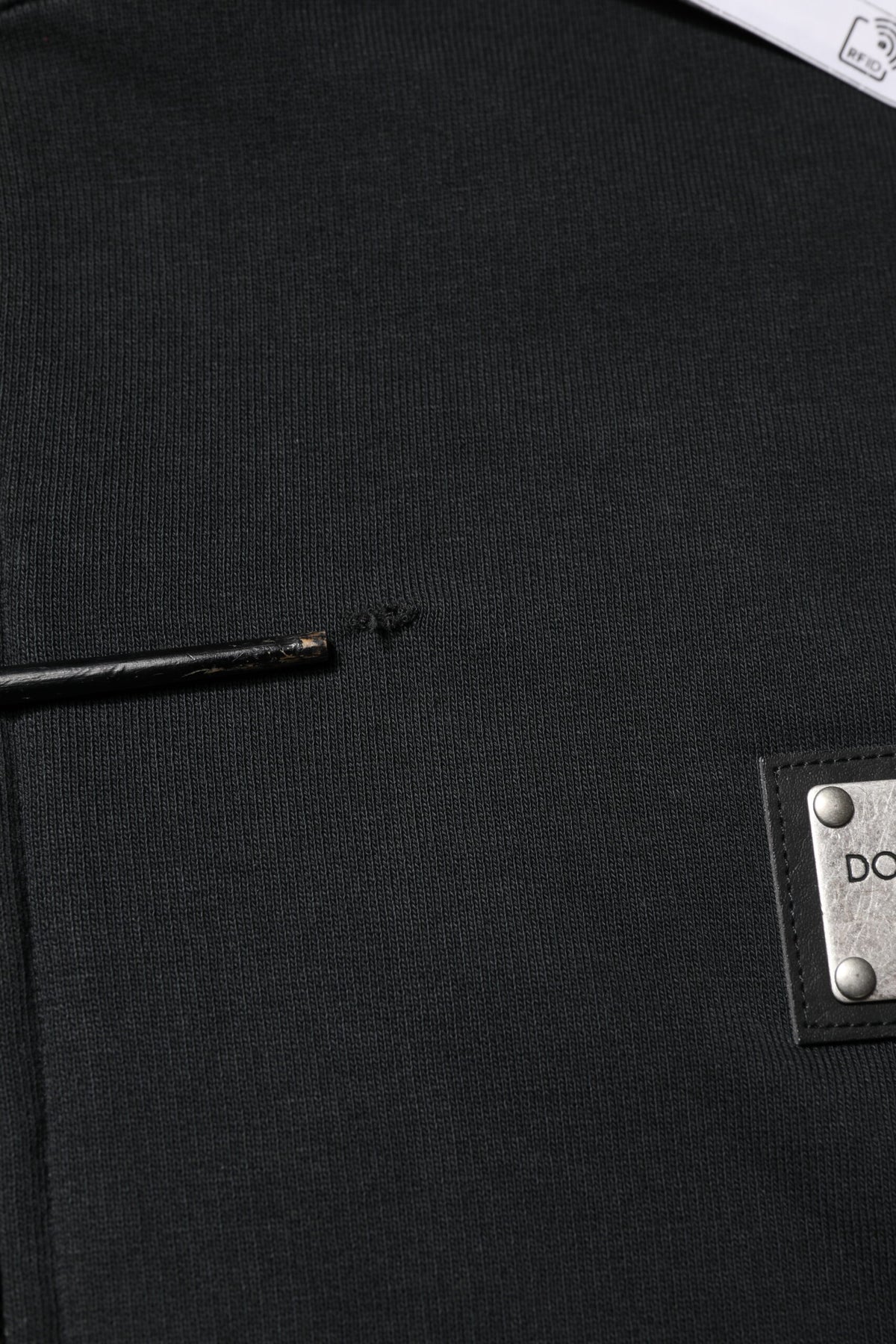 Sweat à capuche homme Dolce &amp; Gabbana noir avec logo et fermeture éclair intégrale