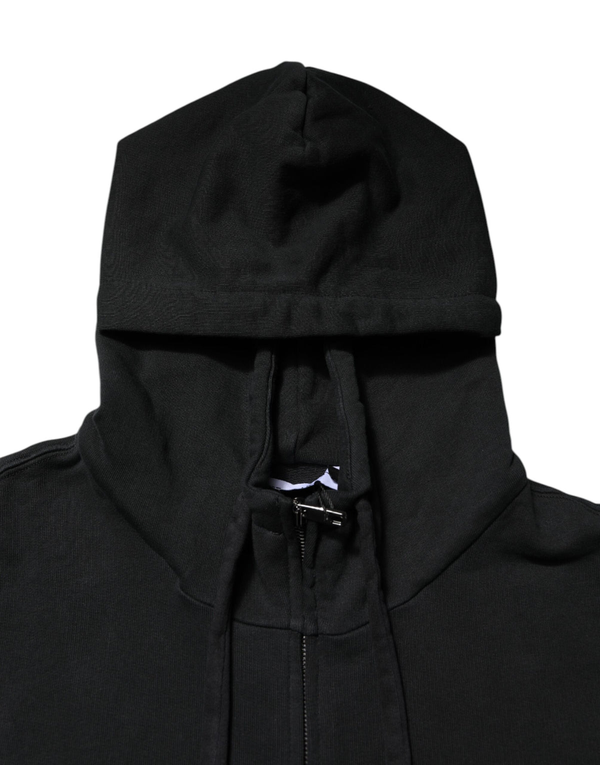 Sweat à capuche homme Dolce &amp; Gabbana noir avec logo et fermeture éclair intégrale