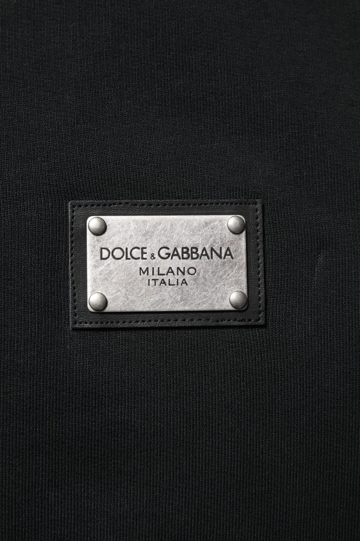 Sweat à capuche homme Dolce &amp; Gabbana noir avec logo et fermeture éclair intégrale