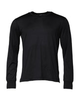 Pull en soie à col rond pour homme, bleu foncé, Dolce &amp; Gabbana