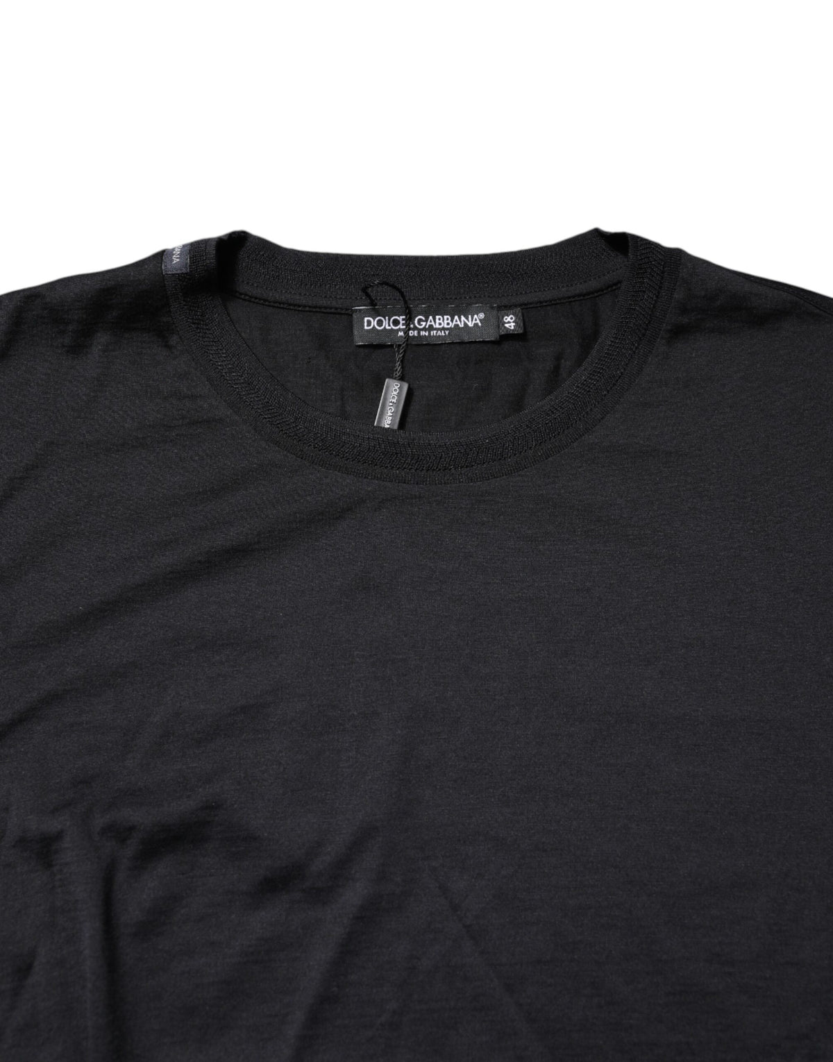 Pull en soie à col rond pour homme, bleu foncé, Dolce &amp; Gabbana