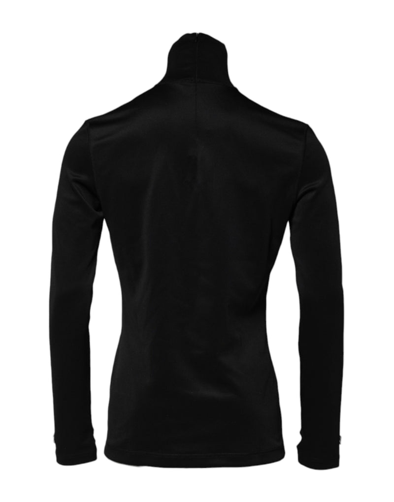 Pull col montant en polyester noir de Dolce &amp; Gabbana