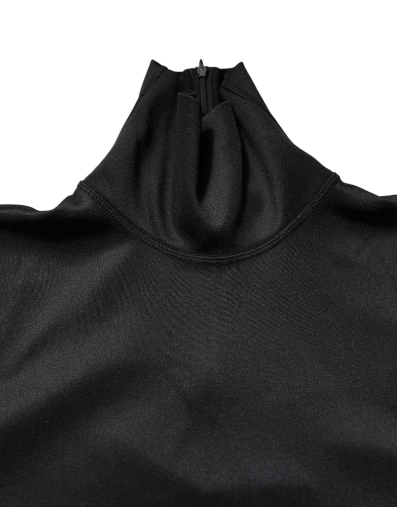 Pull col montant en polyester noir de Dolce &amp; Gabbana