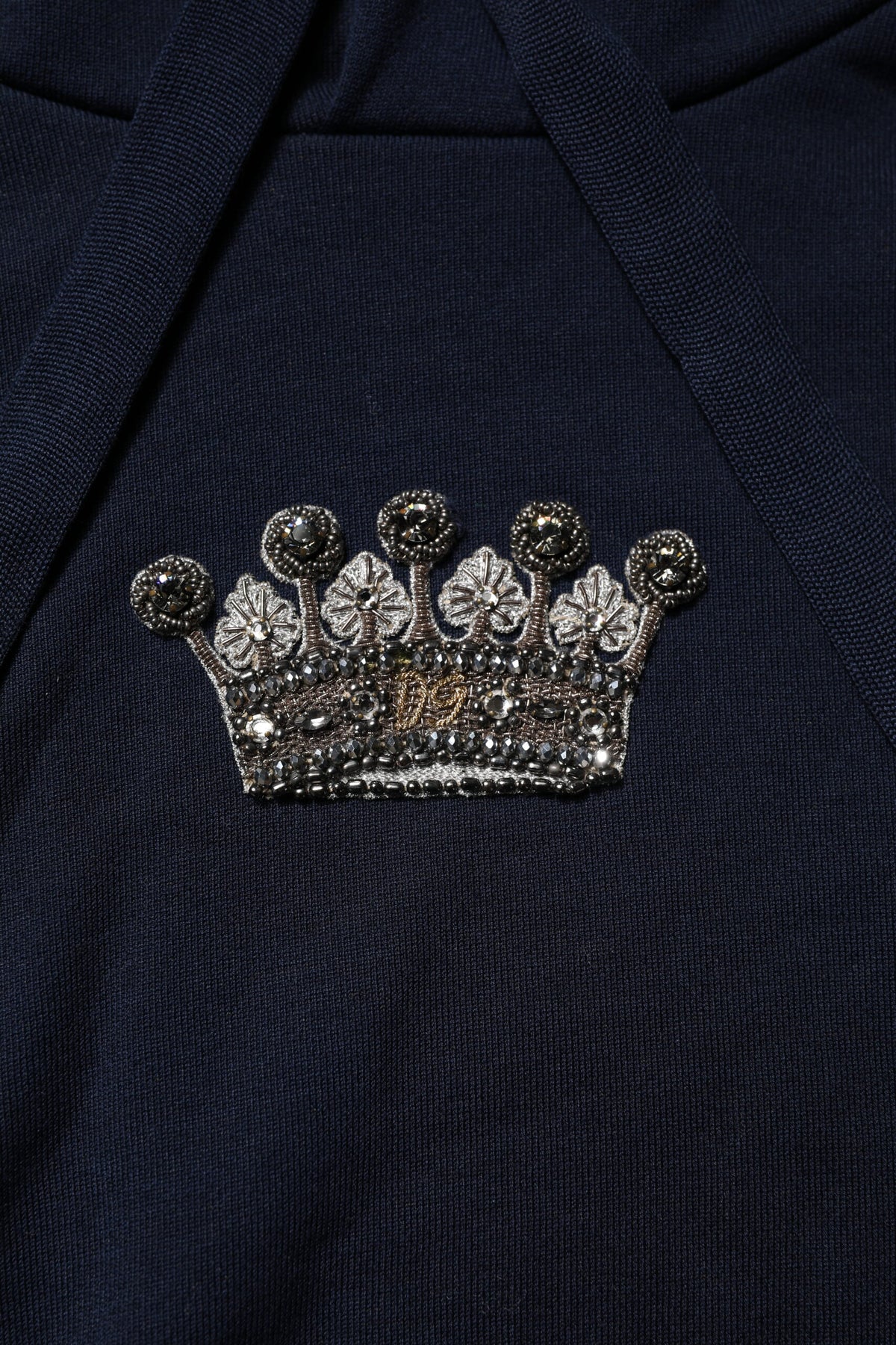 Sweat à capuche en coton noir avec couronne Dolce &amp; Gabbana
