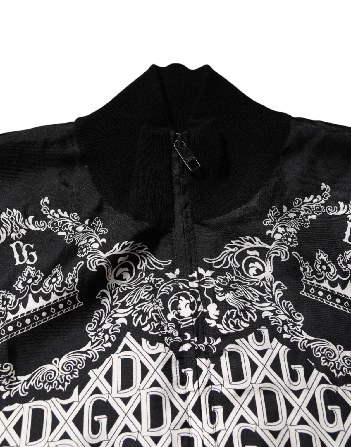 Pull à capuche zippé noir et blanc à imprimé bandana de Dolce &amp; Gabbana
