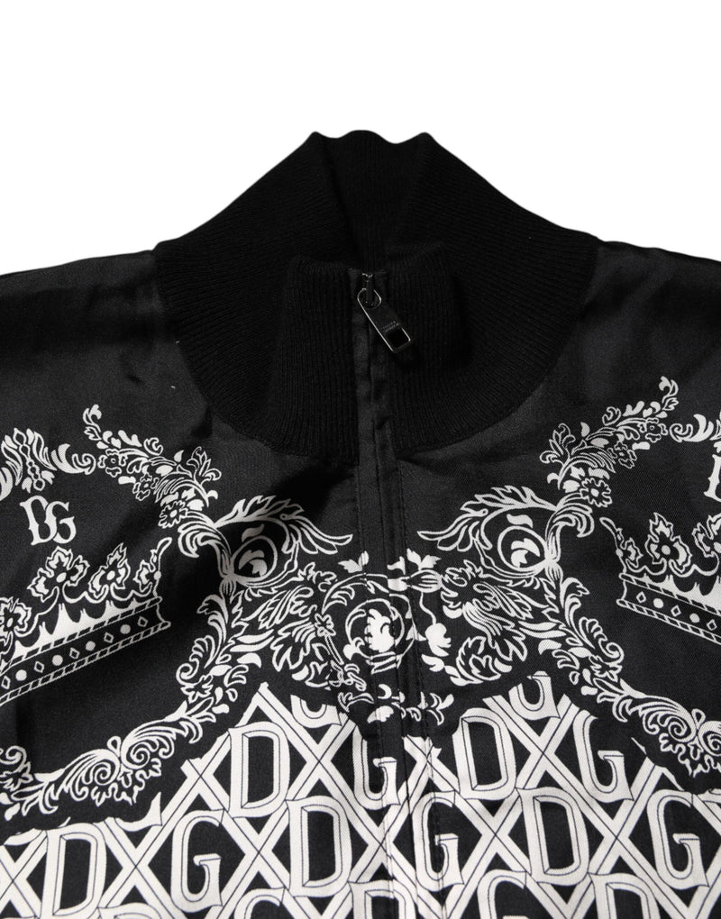 Pull à capuche zippé noir et blanc à imprimé bandana de Dolce &amp; Gabbana