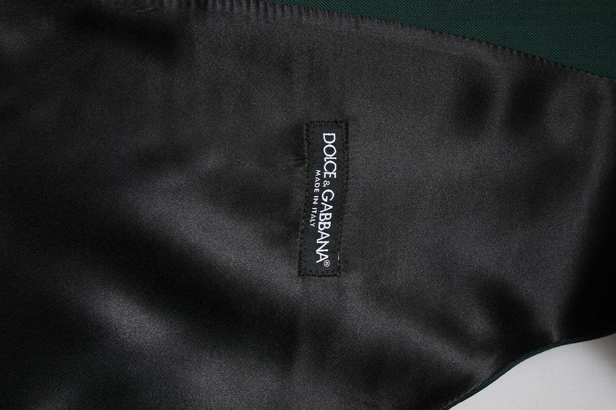 Dolce & Gabbana Green Wool Dress Formal Waistcoat Vest