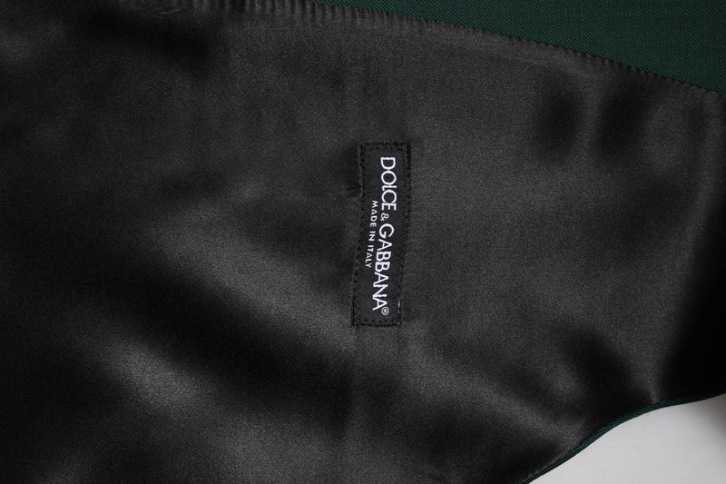 Dolce & Gabbana Green Wool Dress Formal Waistcoat Vest