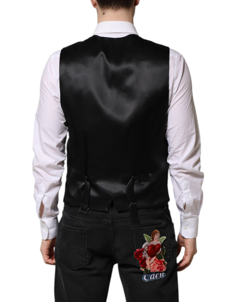 Dolce & Gabbana Black Lurex Dress Waistcoat for Men