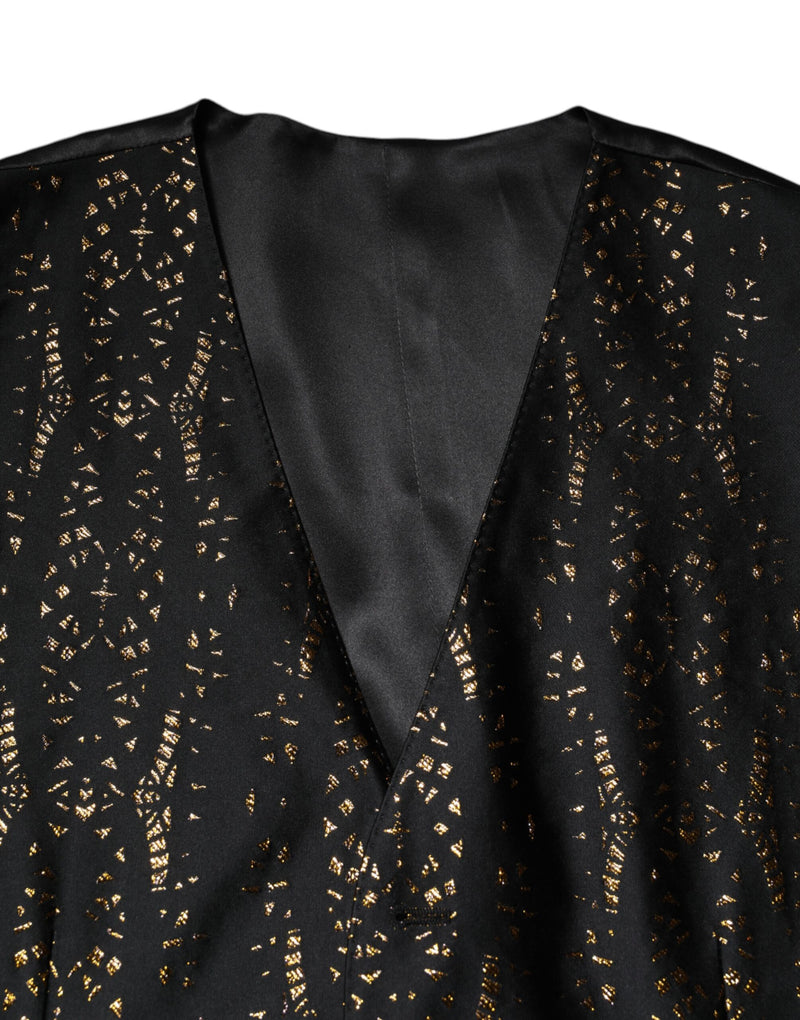 Dolce & Gabbana Black Lurex Dress Waistcoat for Men