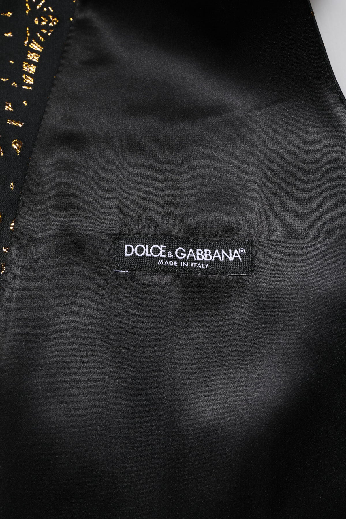 Dolce & Gabbana Black Lurex Dress Waistcoat for Men