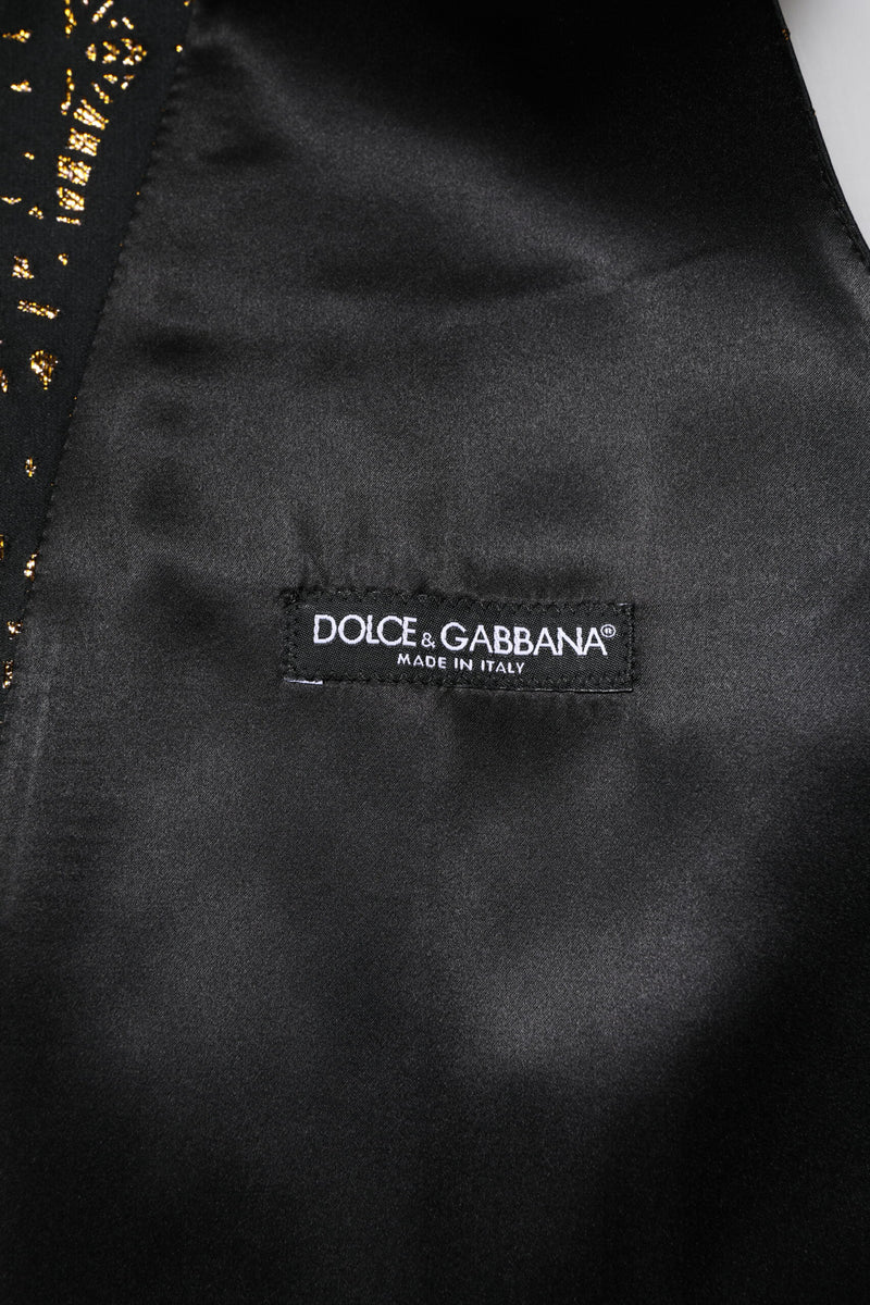 Dolce & Gabbana Black Lurex Dress Waistcoat for Men