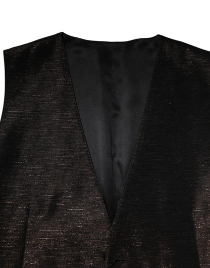 Dolce & Gabbana Dark Brown Dress Formal Men Waistcoat Vest