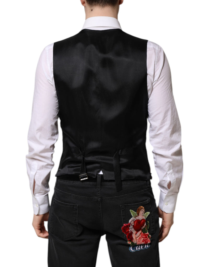 Dolce & Gabbana Red Sequined Dress Waistcoat Vest for Men
