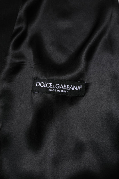 Dolce & Gabbana Black Wool Dress Formal Men Waistcoat Vest
