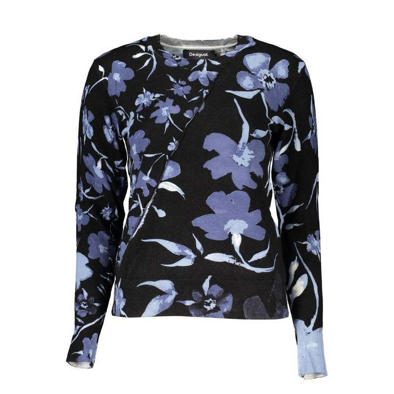 Desigual Chic Contrasting Crew Neck Sweater - Black