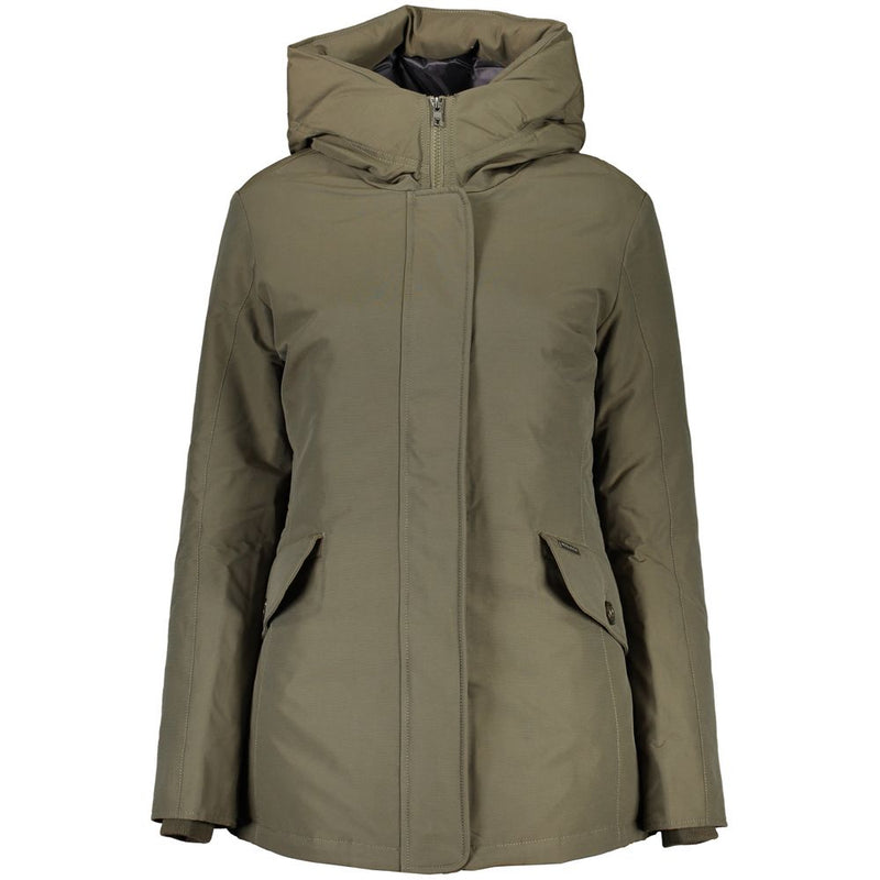 Woolrich Green Cotton Jacket with Hood - Model WO-24350-XL