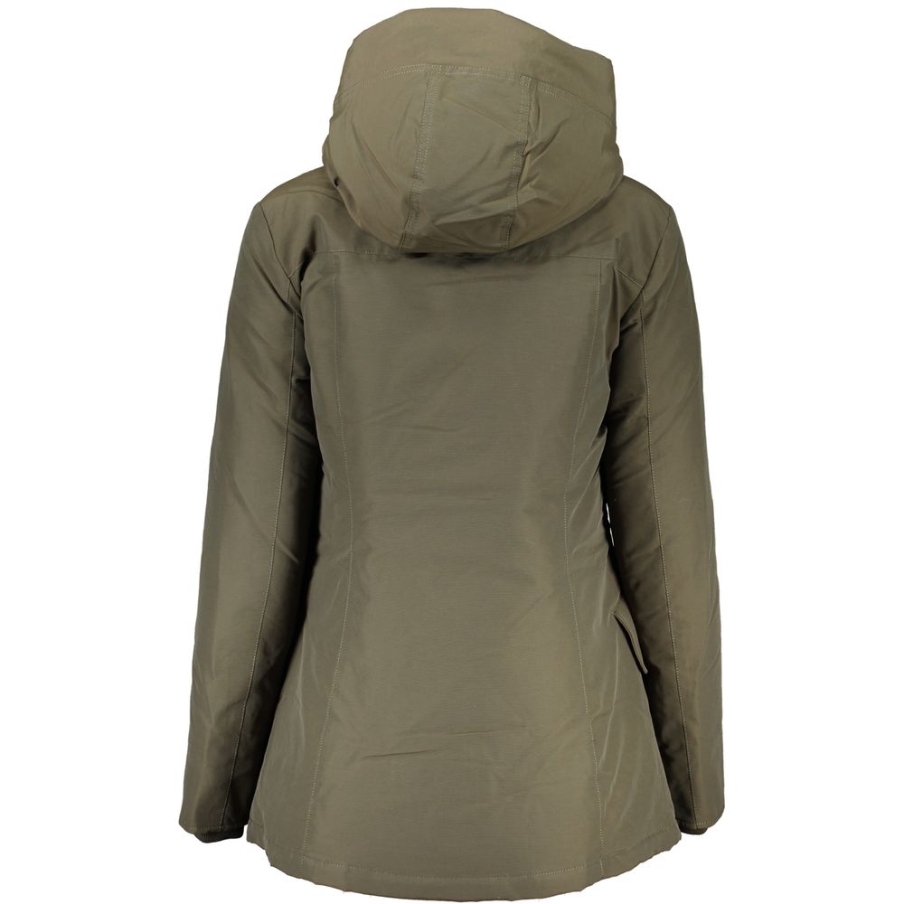 Woolrich Green Cotton Jacket with Hood - Model WO-24350-XL