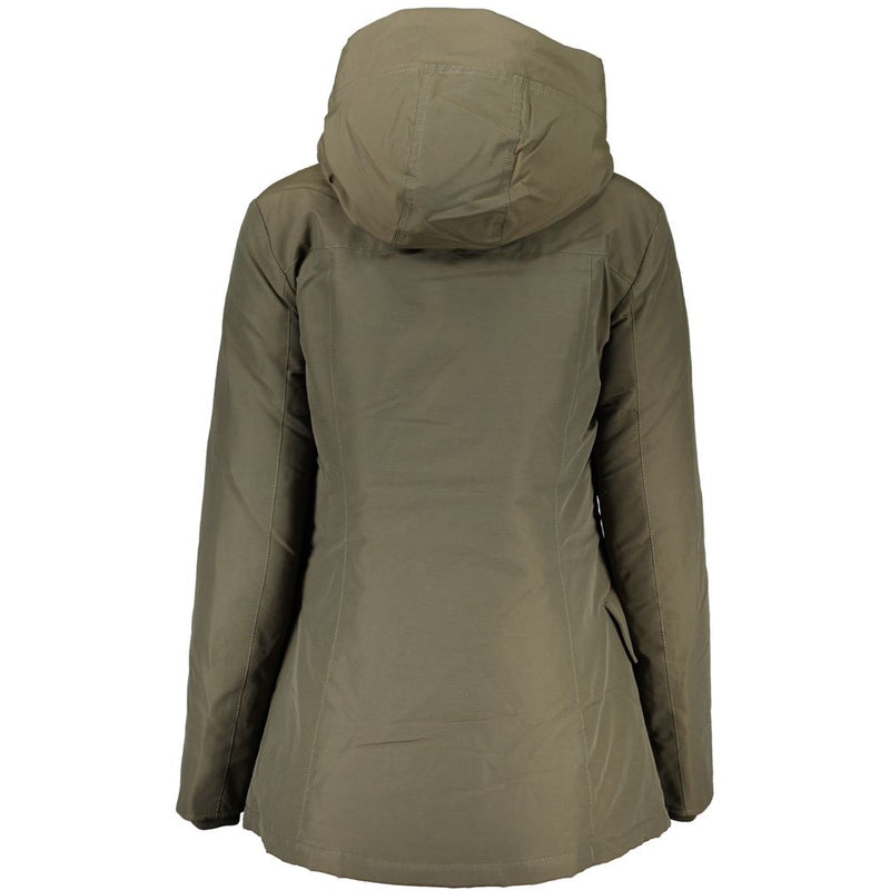 Woolrich Green Cotton Jacket with Hood - Model WO-24350-XL
