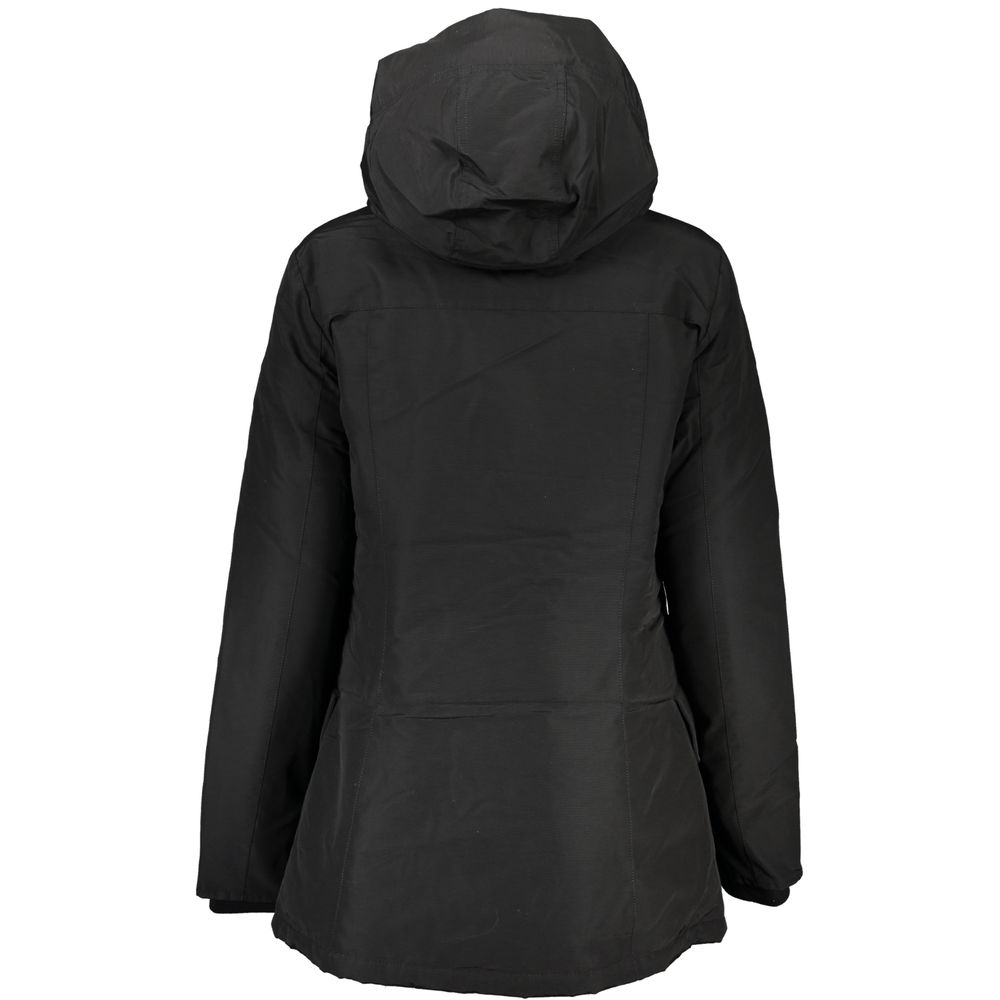Woolrich Black Cotton Jacket with Hood - Stylish and Functional