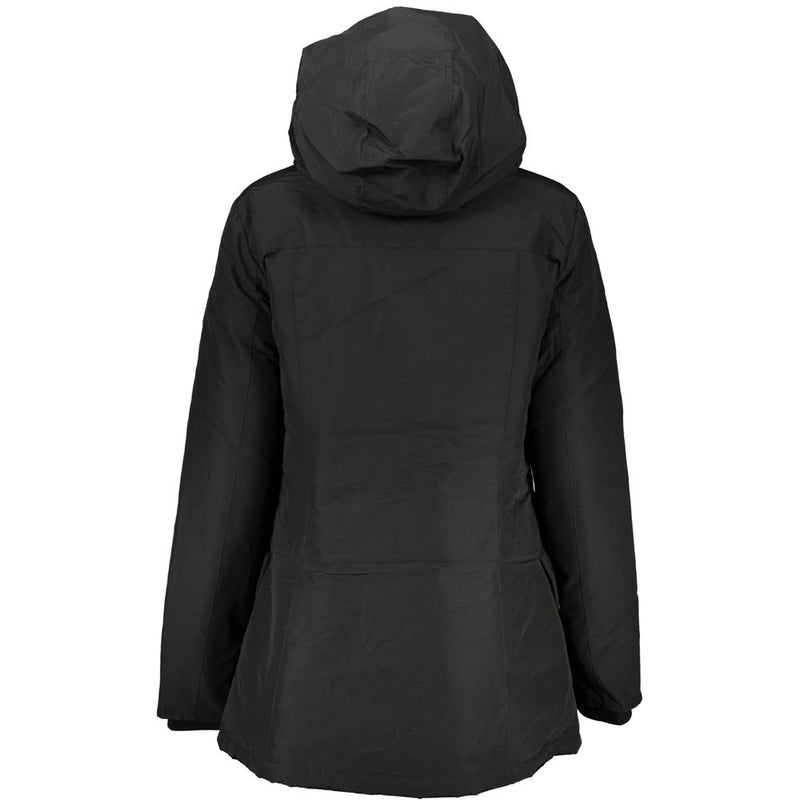 Woolrich Black Cotton Jacket with Hood - Stylish and Functional