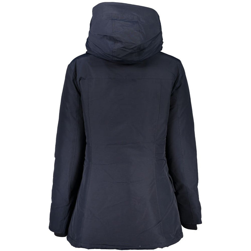 Woolrich Blue Cotton Jacket with Hood - Stylish and Functional