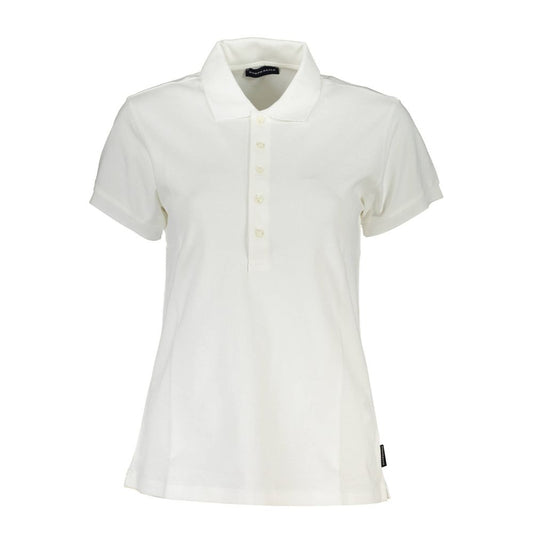 North Sails Women White Cotton Polo Shirt - Sustainable Elegance