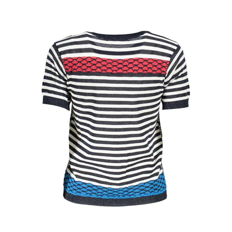 Desigual Blue Cotton Women Sweater - Stylish Short Sleeved Tee