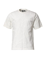 T-shirt à col rond en coton blanc avec logo en relief de Dolce &amp; Gabbana