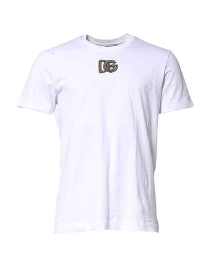 Dolce &amp; Gabbana wit logo borduurwerk crew neck T-shirt
