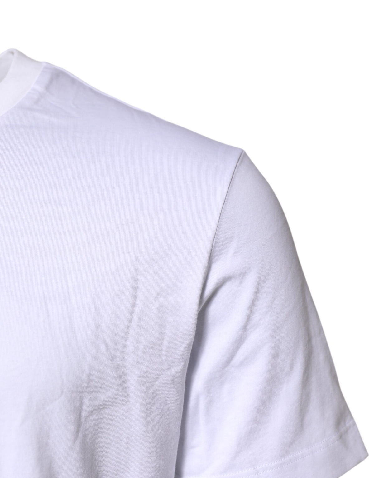 T-shirt à col rond blanc brodé du logo Dolce &amp; Gabbana