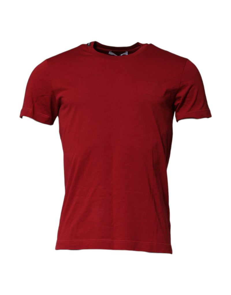 T-shirt rouge en coton à manches courtes et col rond de Dolce &amp; Gabbana