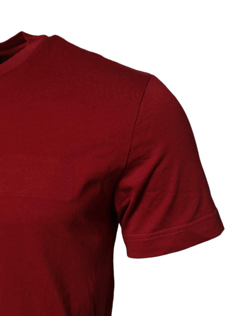 T-shirt rouge en coton à manches courtes et col rond de Dolce &amp; Gabbana