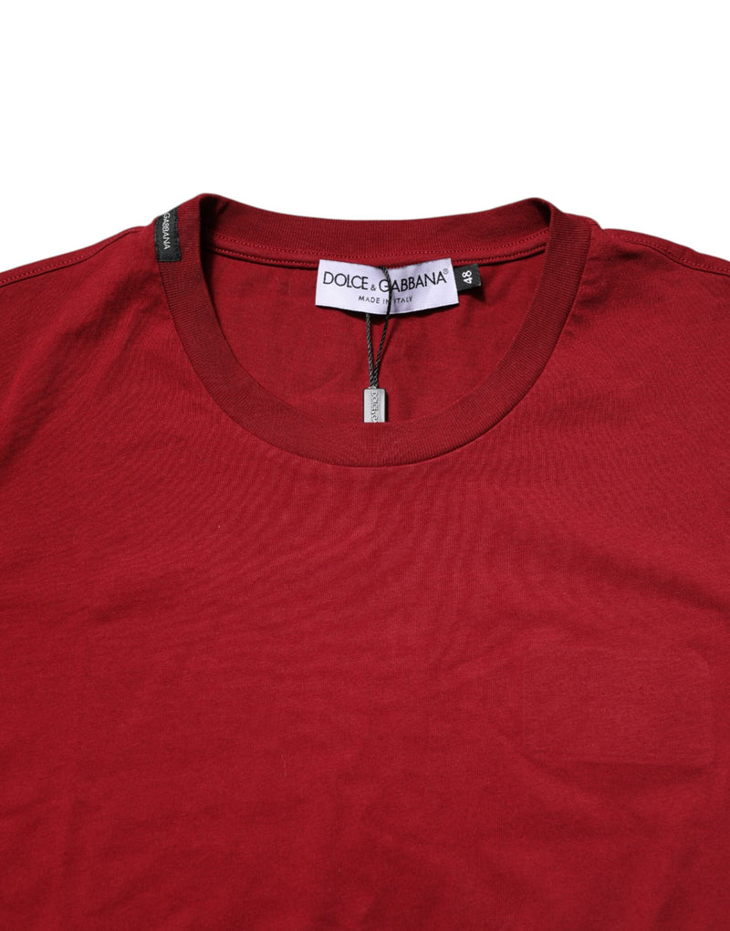 T-shirt rouge en coton à manches courtes et col rond de Dolce &amp; Gabbana