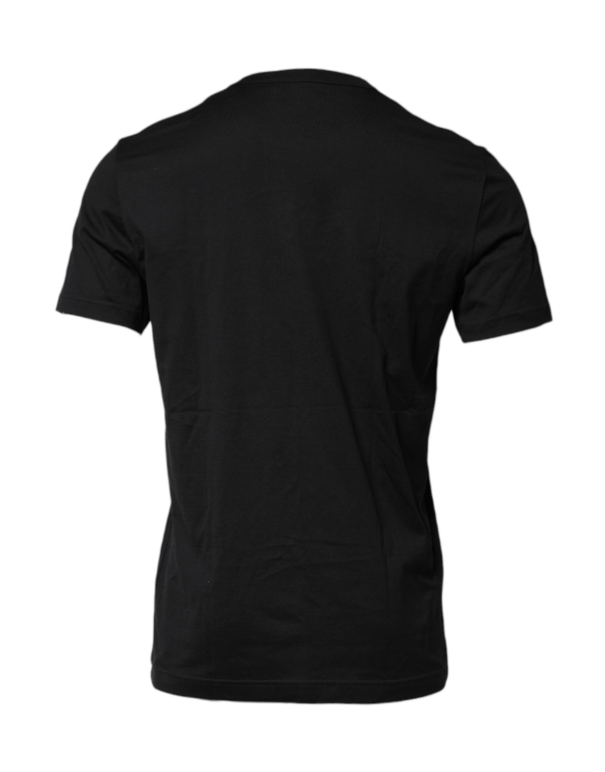 T-shirt noir en coton à col rond brodé de Dolce &amp; Gabbana