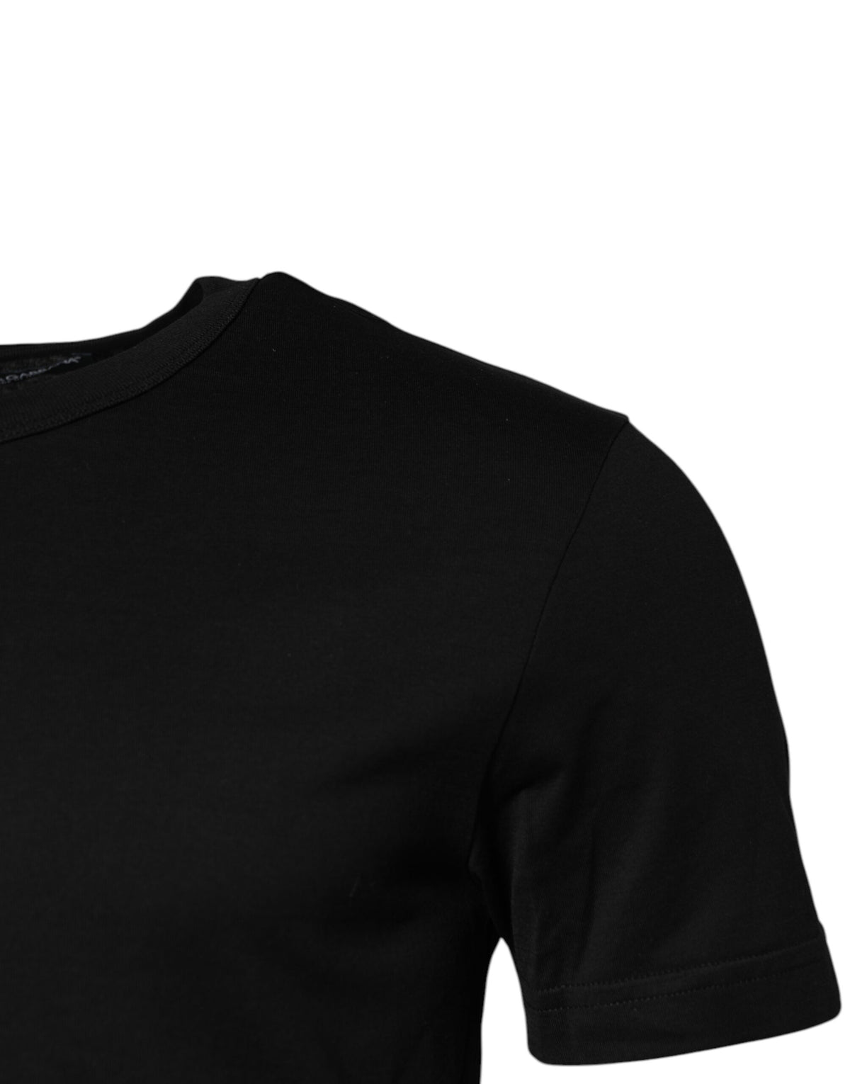 T-shirt noir en coton à manches courtes et col rond de Dolce &amp; Gabbana
