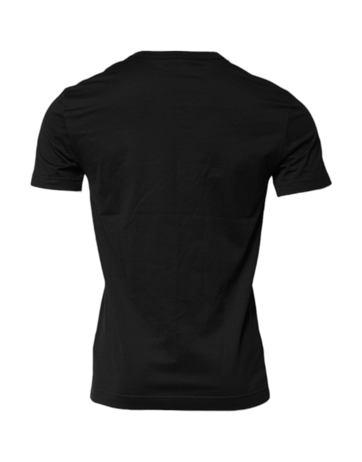 T-shirt noir en coton à manches courtes et col rond de Dolce &amp; Gabbana